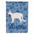 Patioplus 11 x 0.01 x 15 in. White Devon Rex Cat Welcome Flag Garden Size PA3401276